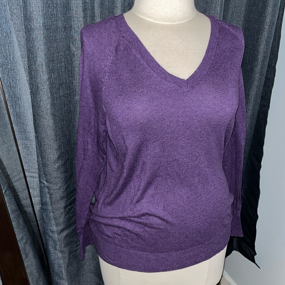 Purple V-neck Sweater